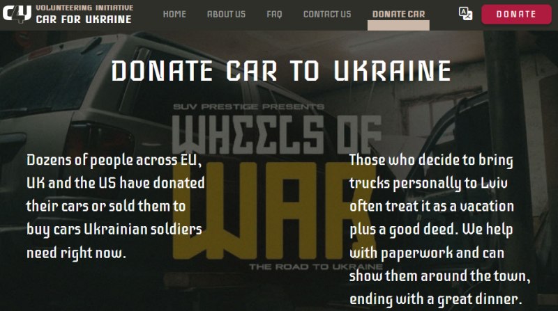 Car for Ukraine Banner